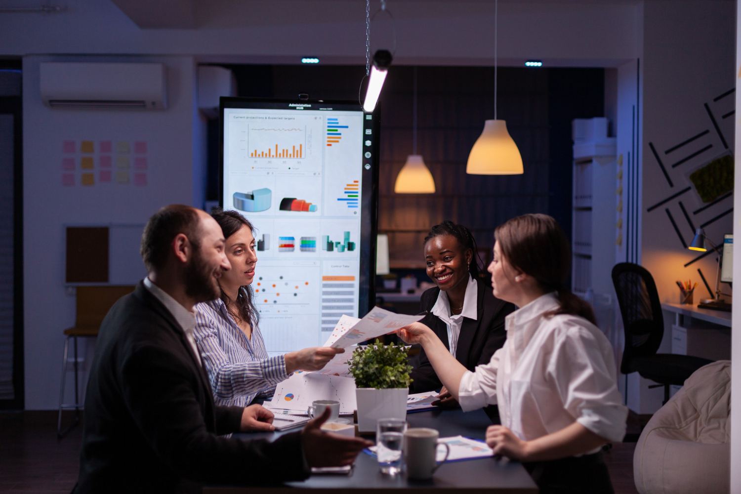 A team reviewing a financial case